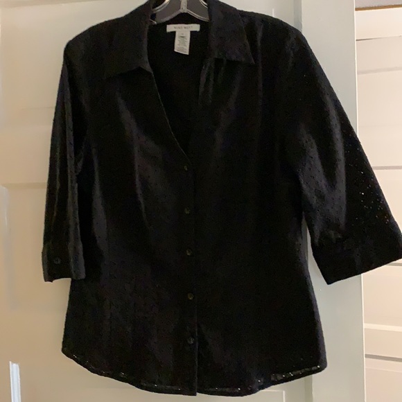 Gorgeous black lined cotton top from Nine West - Picture 1 of 3